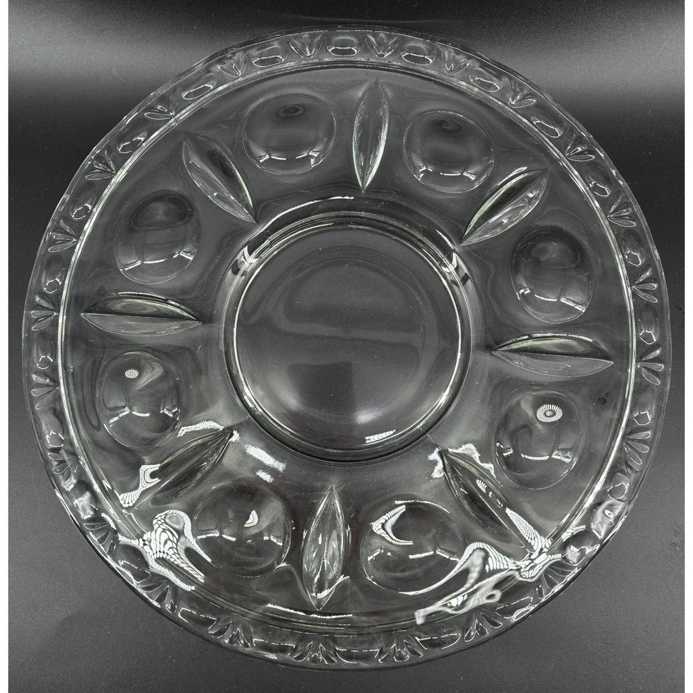Vtg Colony Classique Clear Glass Platter EAPG Large 14